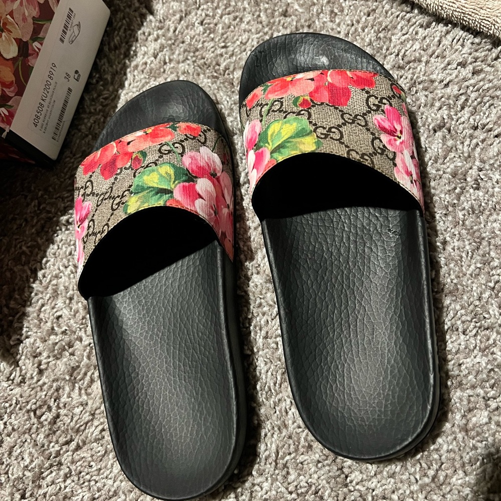 Gucci floral slides